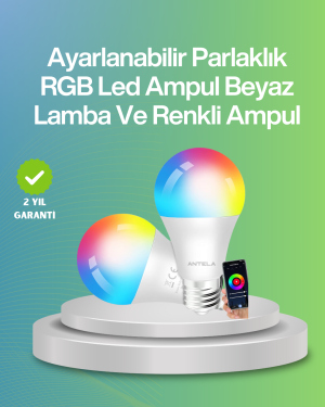 Uzaktan Kumandalı Akıllı LED Ampul, Enerji Tasarruflu