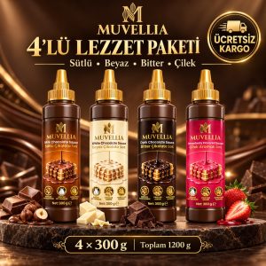 Muvellia 4'lü Set Sosu Waffle Krep Pankek 4 x 300g