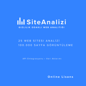 25 Site Web İstatistik ve Analiz Takibi - 1 Yıllık Lisans