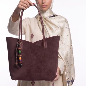 Flora Charmlı Makyaj Çantalı Kadın Omuz Çantası Bordo