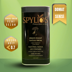 Spylios Natürel Erken Hasat Soğuk Sıkım Domat Sızma Zeytinyağı 1000 ml Teneke (2025-2026 Sezonu Yeni Hasat)