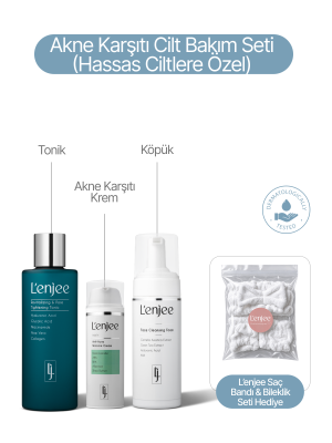 Akne Karşıtı Cilt Bakım Seti - Salisilik Asit İçerikli Krem, Tonik ve Temizleme Köpüğü - Yağlı ve Akneli Ciltler