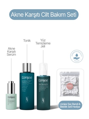 Akne Karşıtı Cilt Bakım Seti - Salisilik Asit & Çay Ağacı İçerikli Temizleme Jeli, Tonik ve Serum - Yağlı ve Akneli Ciltler için 3'lü Bakım Rutini