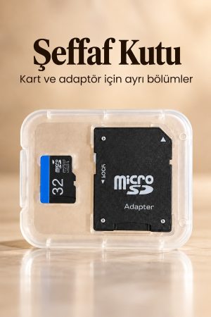 MicroSD Hafıza Kartı 32 GB SD Adaptör ve Şeffaf Kutulu