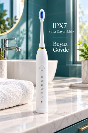 Beyaz Şarjlı Diş Fırçası 120 Dakika Çalışma Süreli